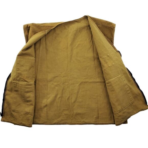 Vtg Greystone Hunting Vest Mens 52 Denim Brown Big Tall Gorpcore USA Made 90s - Picture 4 of 11